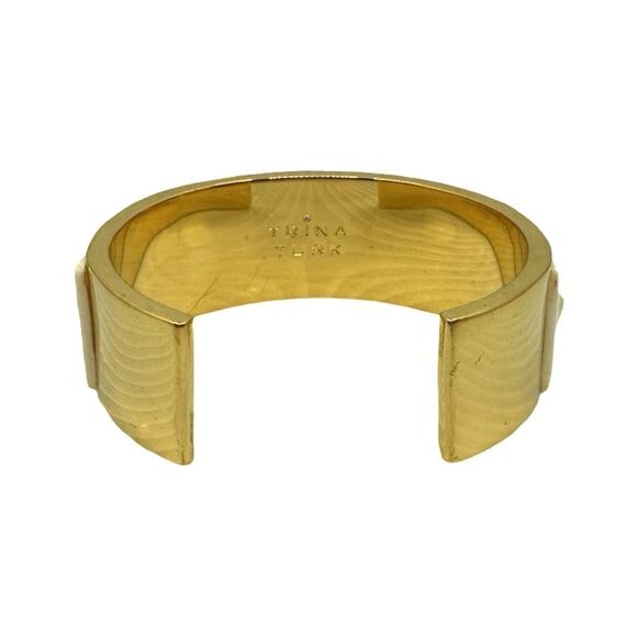 Trina Turk Gold Ivory Pyramid Top Cuff Bracelet - Picture 3 of 4